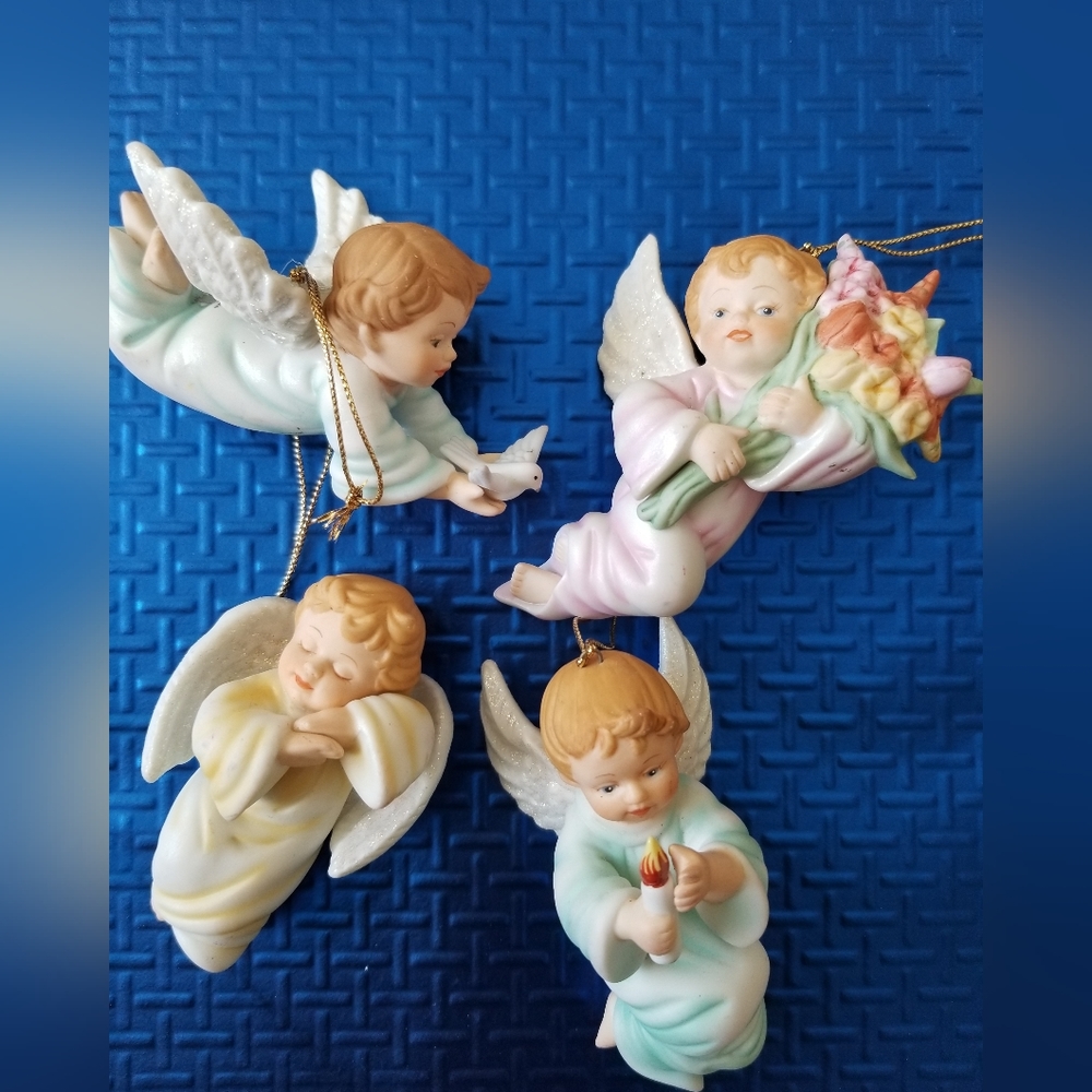4 Vintage Angel ornaments
